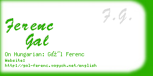 ferenc gal business card